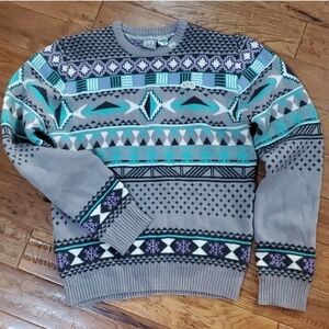 LRG Alpine Nordic aztec wool blend sweater